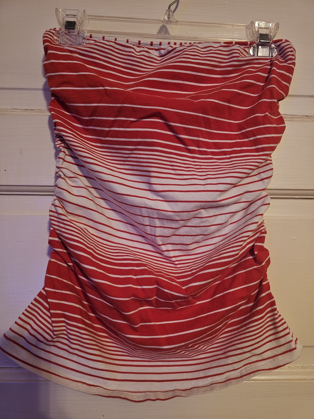 Sofia Jeans by Sofia Vergara Striped Ruched Tube Top Size Medium